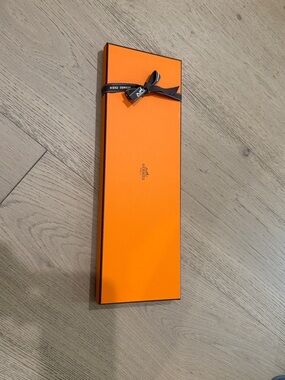 Hermès Orange tie Box with Ribbon